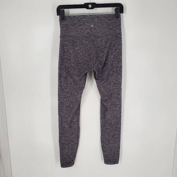 Lululemon Heathered Black 28" Wunder Under High Rise Tight Leggings 8 - Picture 6 of 10